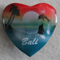 Magnet With Airbrushed, Handcarved From Albesia Wood