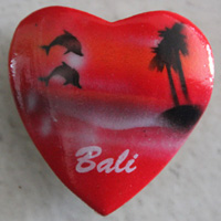 Magnet With Airbrushed, Handcarved From Albesia Wood