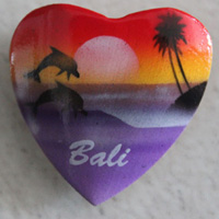 Magnet With Airbrushed, Handcarved From Albesia Wood