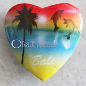 Magnet With Airbrushed, Handcarved From Albesia Wood