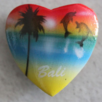 Magnet With Airbrushed, Handcarved From Albesia Wood