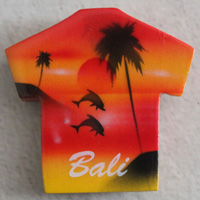 Magnet With Airbrushed, Handcarved From Albesia Wood