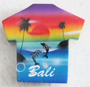 Magnet With Airbrushed, Handcarved From Albesia Wood