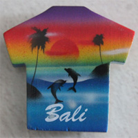 Magnet With Airbrushed, Handcarved From Albesia Wood