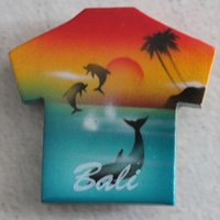 Magnet With Airbrushed, Handcarved From Albesia Wood