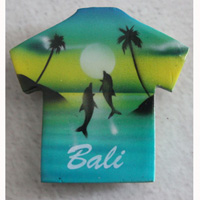 Magnet With Airbrushed, Handcarved From Albesia Wood