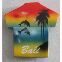 Magnet With Airbrushed, Handcarved From Albesia Wood