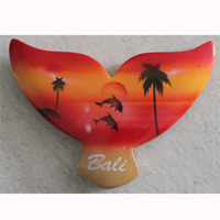 Magnet With Airbrushed, Handcarved From Albesia Wood