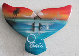 Magnet With Airbrushed, Handcarved From Albesia Wood