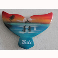 Magnet With Airbrushed, Handcarved From Albesia Wood
