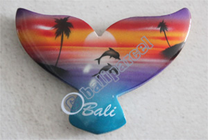 Magnet With Airbrushed, Handcarved From Albesia Wood