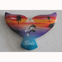 Magnet With Airbrushed, Handcarved From Albesia Wood