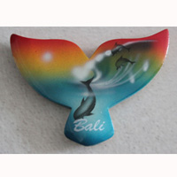 Magnet With Airbrushed, Handcarved From Albesia Wood