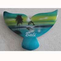 Magnet With Airbrushed, Handcarved From Albesia Wood