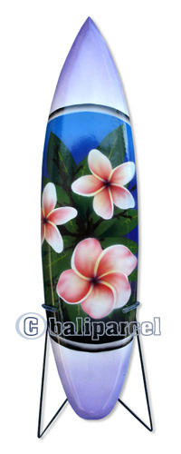 Wooden Surfboard Airbrused, Handcarved From Pinus Wood