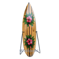 Wooden Surfboard Airbrused, Handcarved From Pinus Wood 