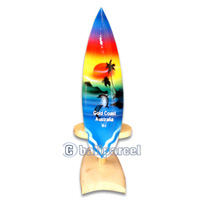 Wooden Surfboard Airbrused, Handcarved From Pinus Wood 