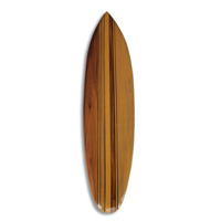 Wooden Surfboard Airbrused, Handcarved From Pinus Wood 