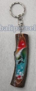 Slice Keychains Wood With Airbrushed