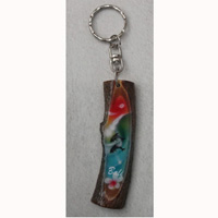 Slice Keychains Wood With Airbrushed