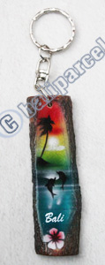 Slice Keychains Wood With Airbrushed