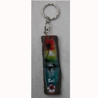 Slice Keychains Wood With Airbrushed