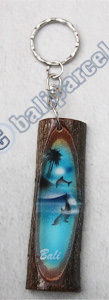 Slice Keychains Wood With Airbrushed