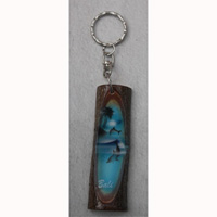 Slice Keychains Wood With Airbrushed