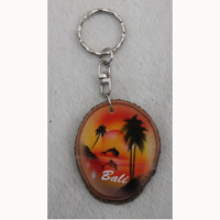 Slice Keychains Wood With Airbrushed