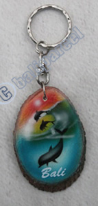 Slice Keychains Wood With Airbrushed