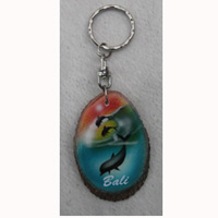 Slice Keychains Wood With Airbrushed