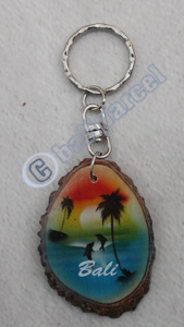 Slice Keychains Wood With Airbrushed