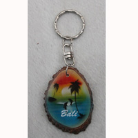 Slice Keychains Wood With Airbrushed