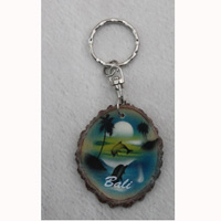 Slice Keychains Wood With Airbrushed