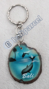 Slice Keychains Wood With Airbrushed