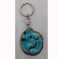 Slice Keychains Wood With Airbrushed