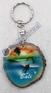 Slice Keychains Wood With Airbrushed