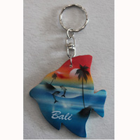 Airbrushed Keychains, Made From Wood