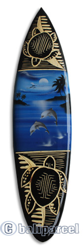 Wooden Surfboard And Carving Combination, Handcarved From Pinus Wood