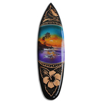 Wooden Surfboard And Carving Combination, Handcarved From Pinus Wood