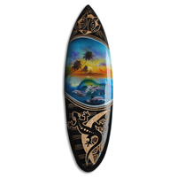 Wooden Surfboard And Carving Combination, Handcarved From Pinus Wood 