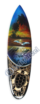 Wooden Surfboard And Carving Combination, Handcarved From Pinus Wood 