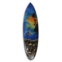 Wooden Surfboard And Carving Combination, Handcarved From Pinus Wood