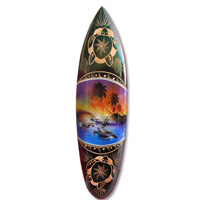 Wooden Surfboard And Carving Combination, Handcarved From Pinus Wood