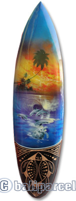 Wooden Surfboard And Carving Combination, Handcarved From Pinus Wood