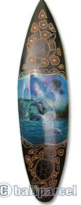 Wooden Surfboard And Carving Combination, Handcarved From Pinus Wood 