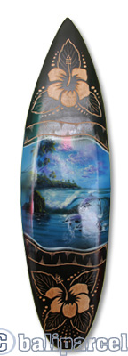 Wooden Surfboard And Carving Combination, Handcarved From Pinus Wood 