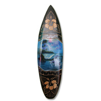Wooden Surfboard And Carving Combination, Handcarved From Pinus Wood 