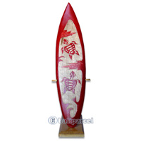 Wooden Surfboard Carving,  Handcarved From Pinus Wood