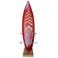 Wooden Surfboard Carving,  Handcarved From Pinus Wood